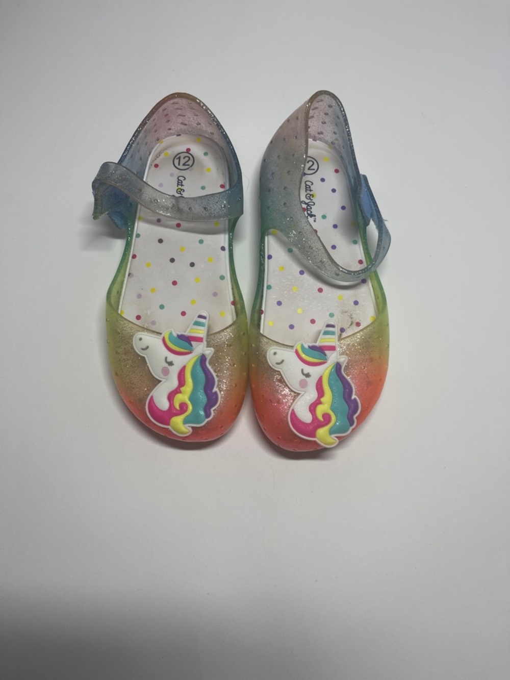 Cat & Jack Rainbow Unicorn Mary Janes - Multicolor